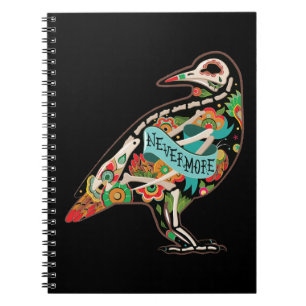 Caderno Espiral Nunca Mais Açúcar Caveira Raven