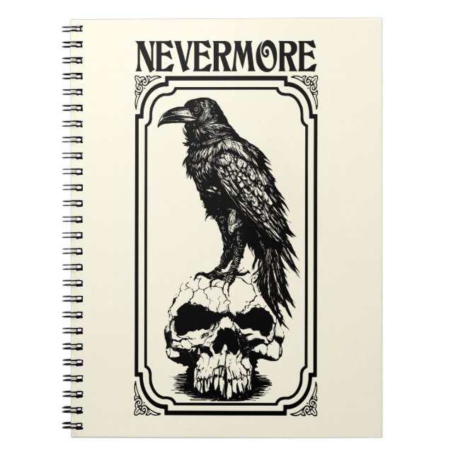 Caderno Espiral Nunca mais | Edgar Allan Poe - Raven (Frente)
