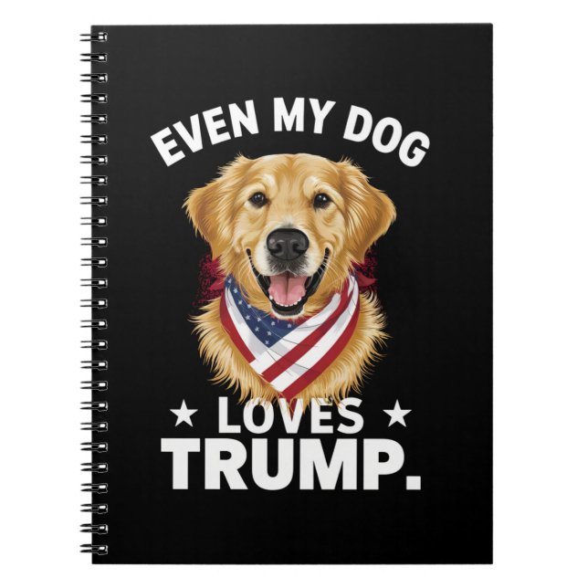 Caderno Espiral Nunca Mais Meu Cachorro Adora Bandeira Dos EUA (Frente)