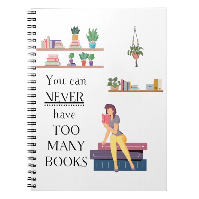 Caderno Espiral Nunca Muitas Garotas Lendo (Frente)