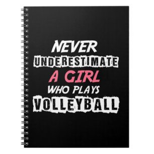 Caderno Espiral Nunca Subestime Uma Garota De Voleibol