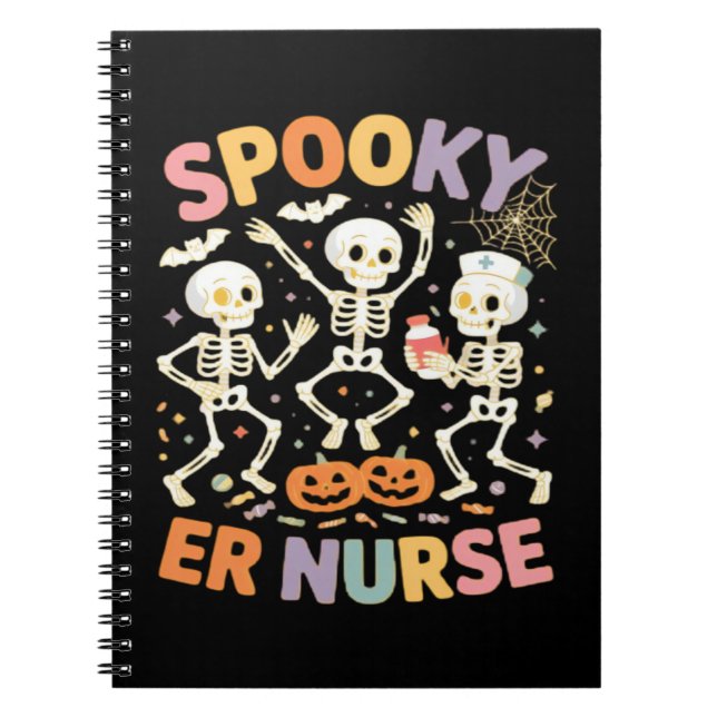 Caderno Espiral Nurse Nursing Cute Halloween Spooky Essential T-Sh (Frente)