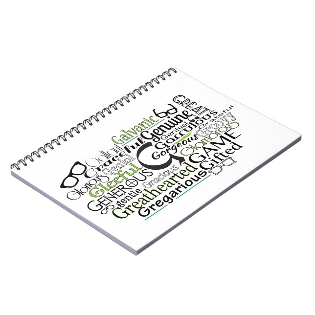 Caderno Espiral Nuvem Adjetiva do Word começando com a letra G (Left Side)