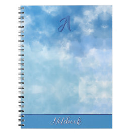 Caderno Espiral Nuvem Aquarela Céu Azul Suave