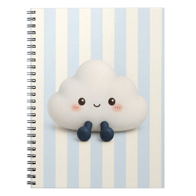 Caderno Espiral Nuvem Kawaii Fofa (Frente)