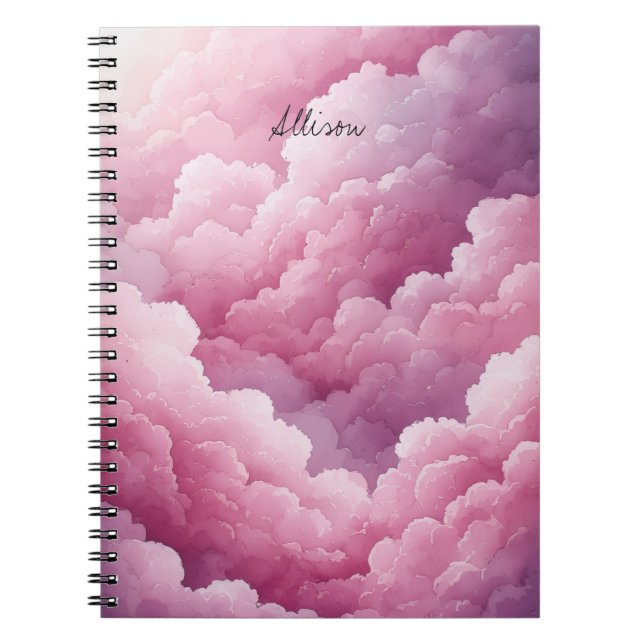 Caderno Espiral Nuvem Rosa (Frente)