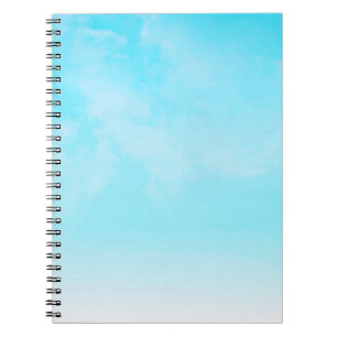 Caderno Espiral *~* Nuvens de Ombre Azul do Céu Mínimo Simples