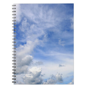 Caderno Espiral Nuvens do céu azul - bloco de notas