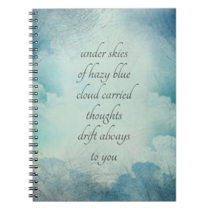 Caderno Espiral Nuvens e Pensamentos Céus Estilo de Vintagem Whim