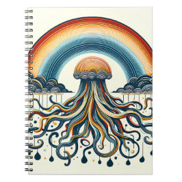 Caderno Espiral Nuvens e Téndrias de Arco-íris