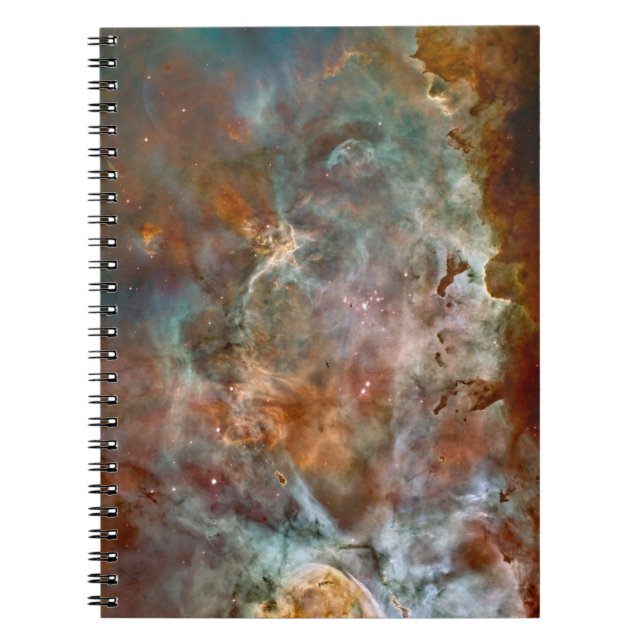 Caderno Espiral Nuvens Escuras do Espaço Hubble da Nebulosa de Car (Frente)