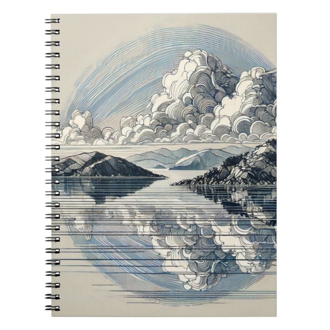 Caderno Espiral Nuvens Reflexivas | Diário para notebook (Frente)