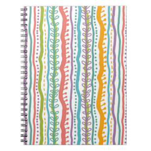 Caderno Espiral O abstrato listra o teste padrão vertical