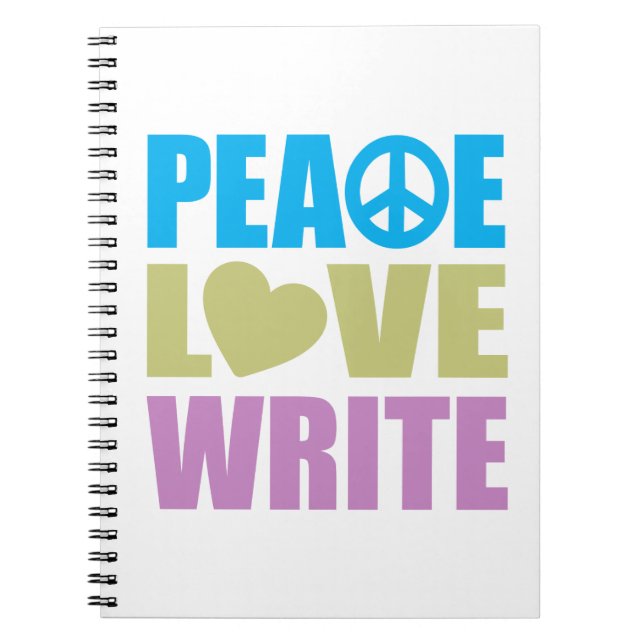 Caderno Espiral O amor da paz escreve (Frente)
