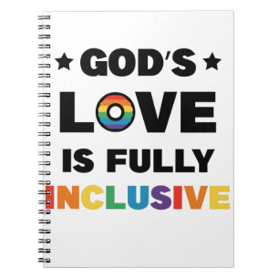 Caderno Espiral O Amor de Deus é Totalmente Inclusivo Mês do Orgul
