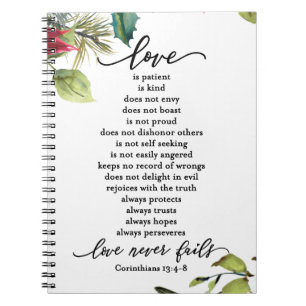 Caderno Espiral O amor é a Escritura de Corinthians, o Casal Vers