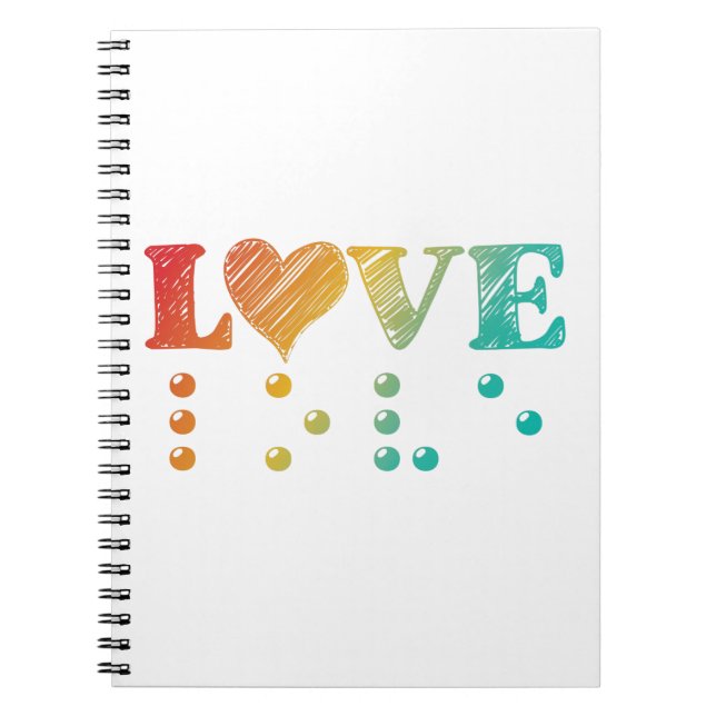 Caderno Espiral O Amor É Cego Braille (Frente)