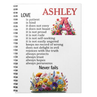 Caderno Espiral O amor é paciente, o amor é gentil. Personalize is