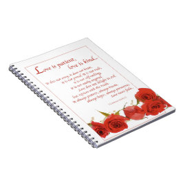 Caderno Espiral O Amor é Paciente Rosa Vermelha
