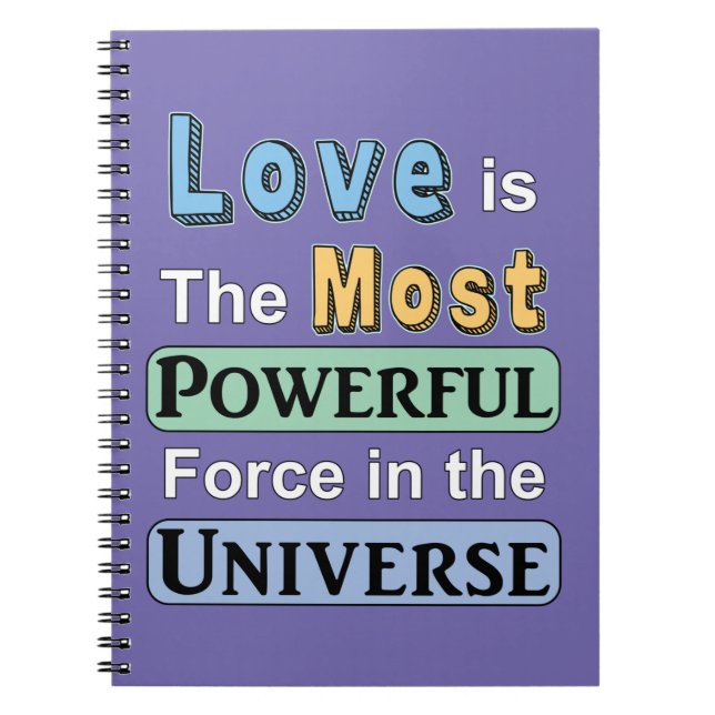 Caderno Espiral O amor é poderoso (Frente)