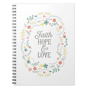 Caderno Espiral O amor espiral cristão da esperança da fé do li