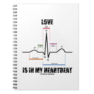 Caderno Espiral O amor está em meu electrocardiograma da pulsaç