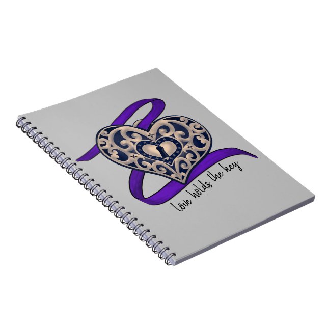 Caderno Espiral O amor mantém a chave - o encadernamento espiral (Lado Direito)