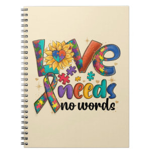 Caderno Espiral O Amor Não Precisa De Palavras - Consciência Autis