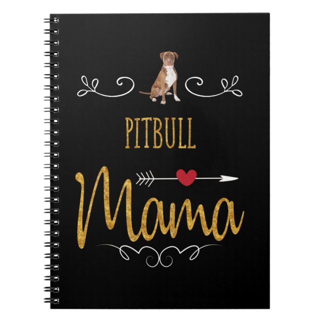 Caderno Espiral O amor Pitbull tanto à mamãe (Frente)
