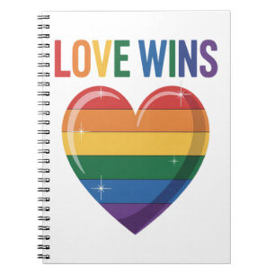 Caderno Espiral O Amor Vence LGBT Orgulho Gay Igualdade