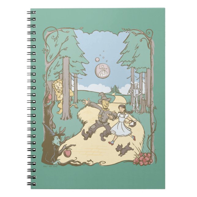 Caderno Espiral O Assistente De Oz™ | Storybook Yellow Brick Road (Frente)