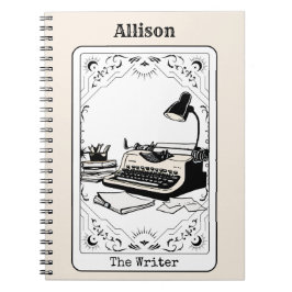 Caderno Espiral O Autor Personalizado da Placa Tarot do Escritor