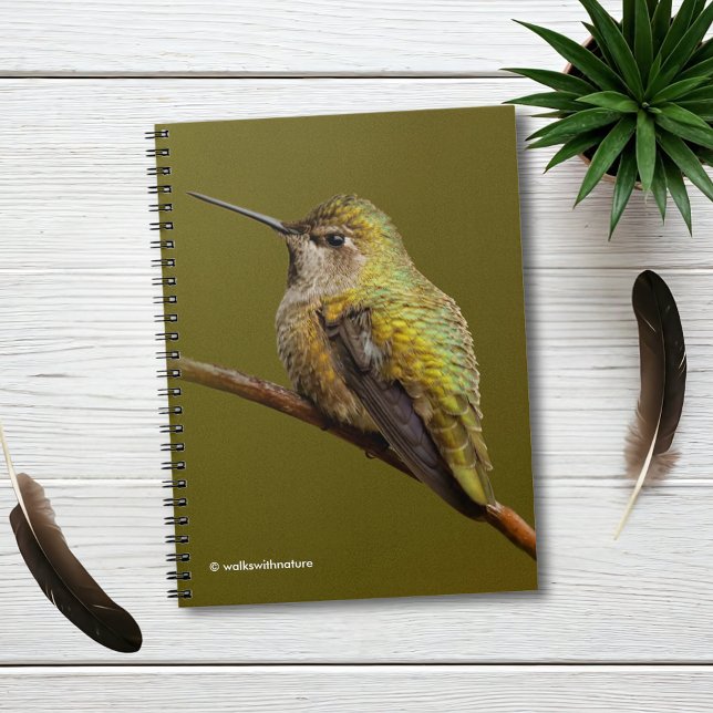 Caderno Espiral O beija-flor de Anna em Scarlet Trumpetvine (Anna's Hummingbird on the Scarlet Trumpetvine Journal Cover Photo)