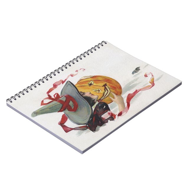 Caderno Espiral O Beijo da Bruxa: um Jack o Lantern no Halloween (Left Side)