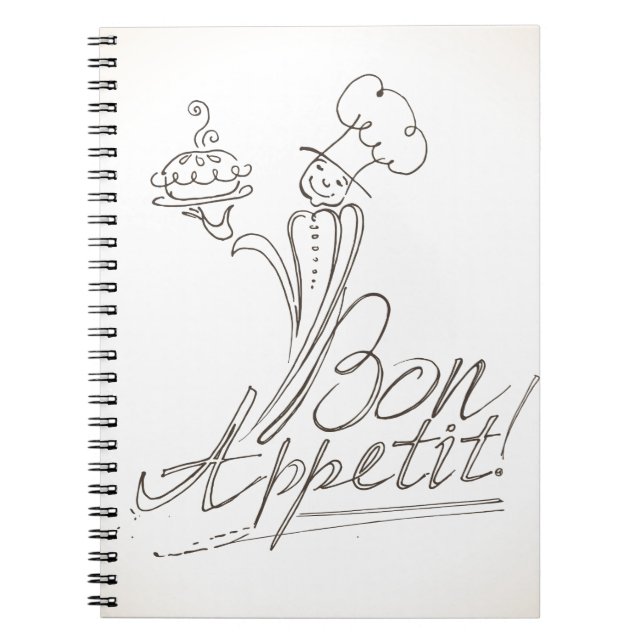 Caderno Espiral O Bom Chef diz Bon Appetit! (Frente)