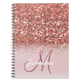Caderno Espiral O brilho Dourado cor-de-rosa feminino