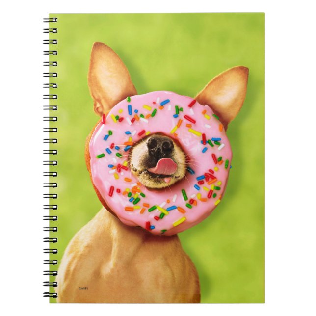 Caderno Espiral O cão engraçado da chihuahua com polvilha a (Frente)