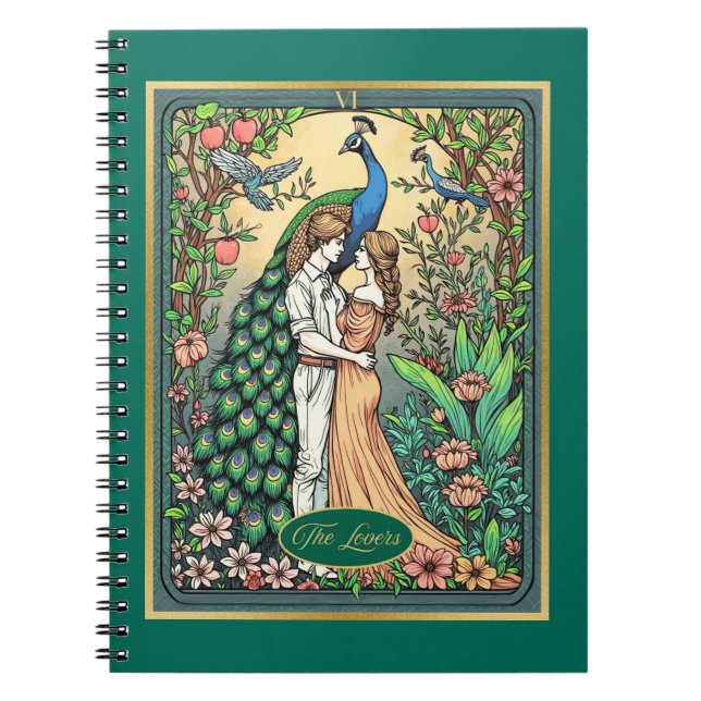 Caderno Espiral O Cartão Art Nouveau Tarot, Os Amantes (Frente)