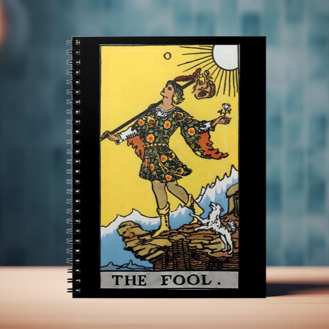 Caderno Espiral O Cartão de Tarô Fool (Notebook with The Fool tarot card on the front)