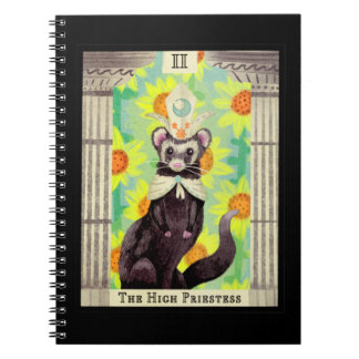Caderno Espiral O Cartão Tarot da Sacerdotisa Ferret