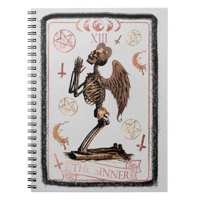 Caderno Espiral O Cartão Tarot Sinner (Frente)