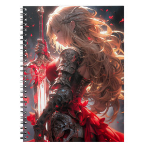 Caderno Espiral O Cavaleiro Carmesim   Arte de Princesa Guerreira 