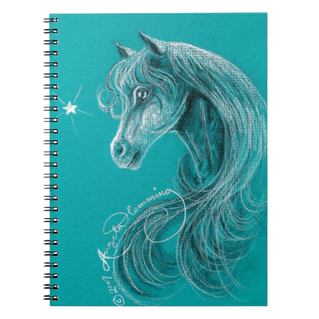 Caderno Espiral O cavalo árabe pensativo (Frente)