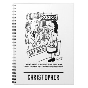 Caderno Espiral O cliente da loja de livros pergunta ao comerciant