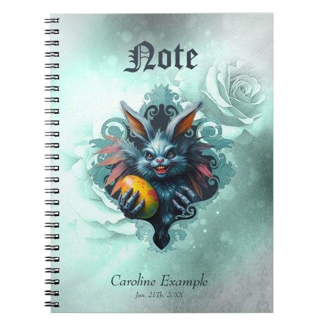 Caderno Espiral O coelho Páscoa assustador (Frente)