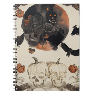 Caderno Espiral O companheiro perfeito para o Halloween Crow and S