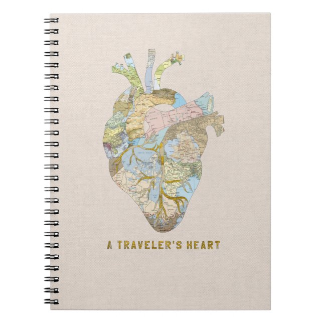 Caderno Espiral O coração de um viajante (Frente)