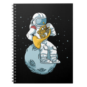 Caderno Espiral O Corno Francês Oferece Homens Bronze Música Cor