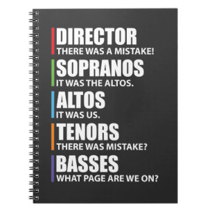 Caderno Espiral O coro de canto do coro engraçado da música