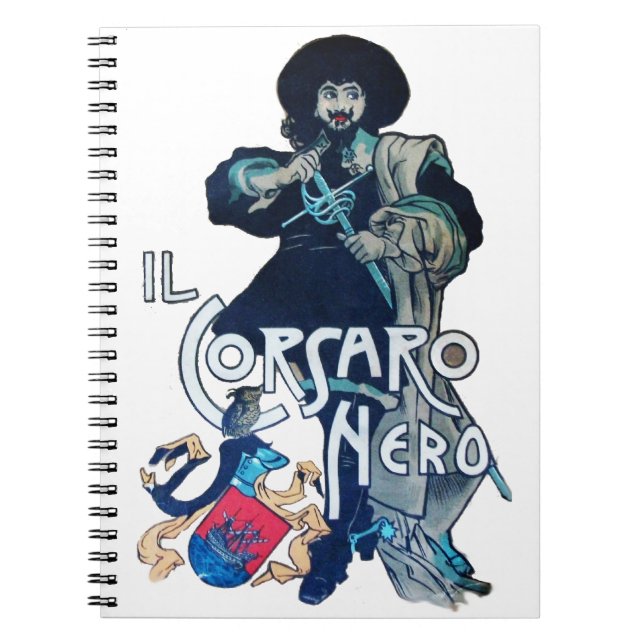 CADERNO ESPIRAL O CORSAIR PRETO (Frente)
